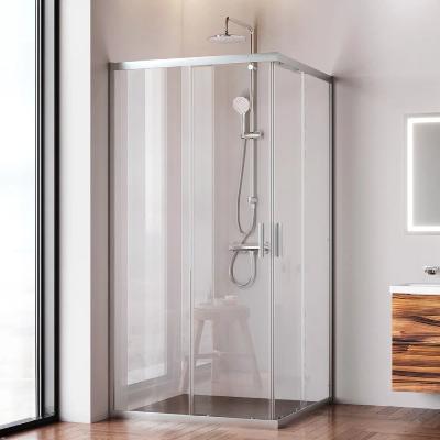 Душевое ограждение без поддона 100x100 AM.PM Gem W90G-403-100100-MT профиль серебристый