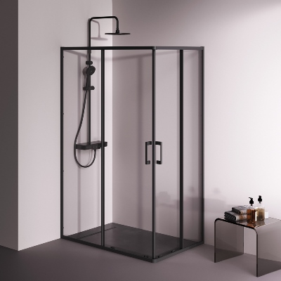 Душевое ограждение без поддона 120x80 AM.PM Above W9XG-403-12080-BT профиль черный