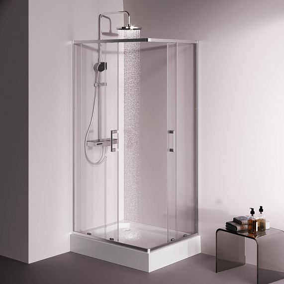 Душевое ограждение без поддона 100x80 AM.PM Above W9XG-403-10080-MT профиль серебристый-4