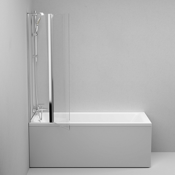 Стеклянная шторка для ванны 80 AM.PM Gem W90BS-D3W5-140CT поворотно-складная, профиль хром-2