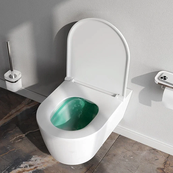 Унитаз подвесной безободковый с инсталляцией AM.PM Func IS90138.8F1701 сиденьем микролифт, черной механ. клавишей-3