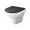 Унитаз подвесной AM.PM Gem C901700SCmb безободковый, белый, с черным сиденьем