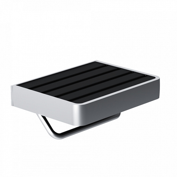 Держатель для туалетной бумаги настенный Damixa Jupiter DA77341500 с полочкой, серебристый, черный-5