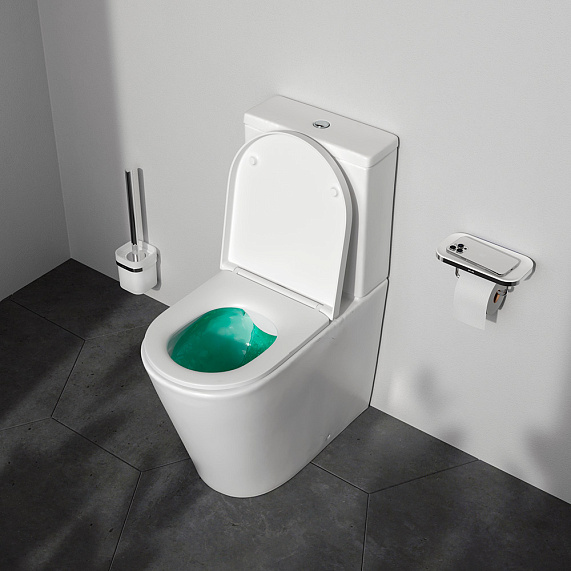 Унитаз-компакт напольный AM.PM Flash C9H8600LMSC безободковый с сиденьем микролифт, белый-8