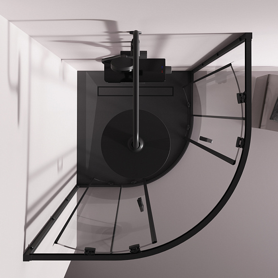 Душевое ограждение без поддона 90x90 AM.PM Above W9XG-401-9090-BT профиль черный-2