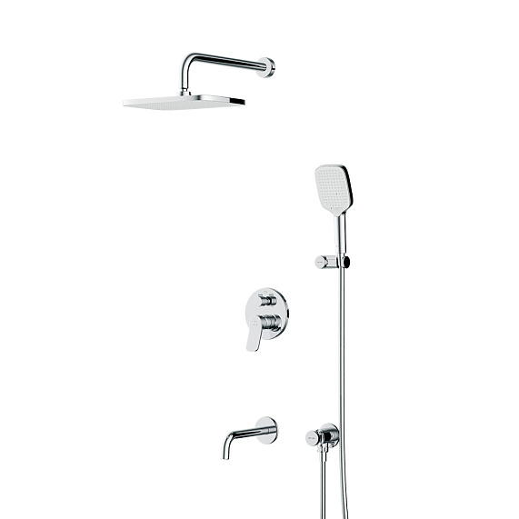 Встраиваемая душевая система AM.PM X-Joy FB85A3RH40 хром: тропический верхний душ, излив с душевой лейкой-8