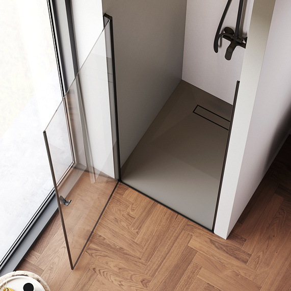 Душевая перегородка с дверью 80x190 AM.PM Sunny W87G-80-1P-BT прозрачное стекло, профиль черный матовый-2