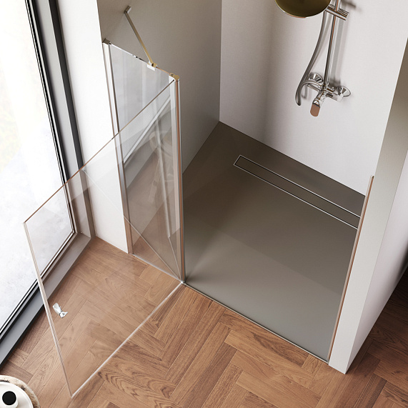 Душевая перегородка с дверью 120x190 AM.PM Sunny W87G-120-1P-MT прозрачное стекло, профиль серебристый-2