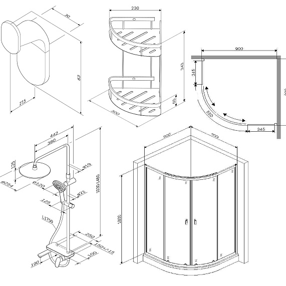 Секция ванны и душа AM.PM Х-Joy WK88DH-5