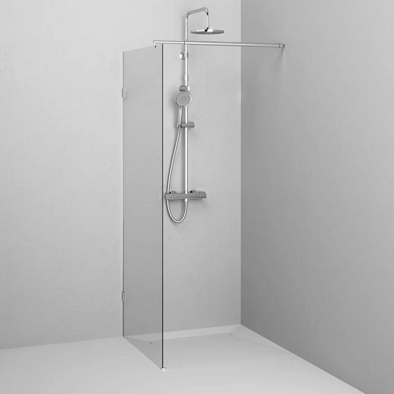 Душевая перегородка 80x195 AM.PM X-Joy W94WI-80-F1-MTE прозрачное стекло, профиль хром-4