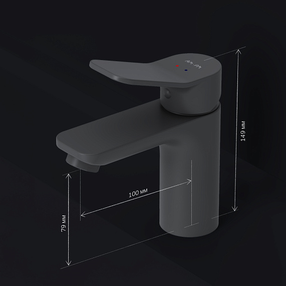 Смеситель для раковины (умывальника) AM.PM X-Joy F85A02122 черный-7