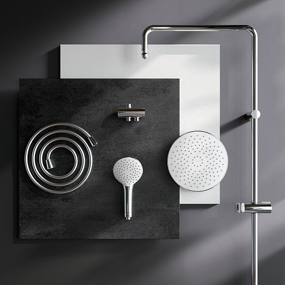 Душевая система AM.PM Gem F0790000 стойка с тропическим душем, хром-11
