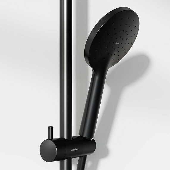 Душевая система Damixa Jupiter 977710300 стойка с тропическим душем, смесителем, черная матовая-2