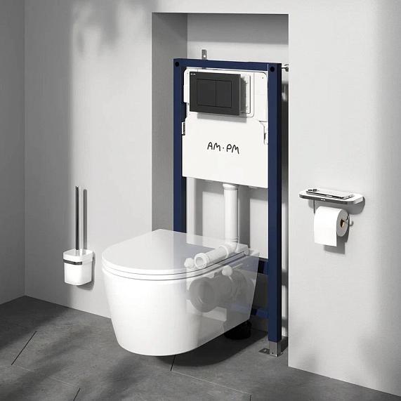 Инсталляция для подвесного унитаза AM.PM PrimeFit I012709.0138 с механ. клавишей L черный матовый-3