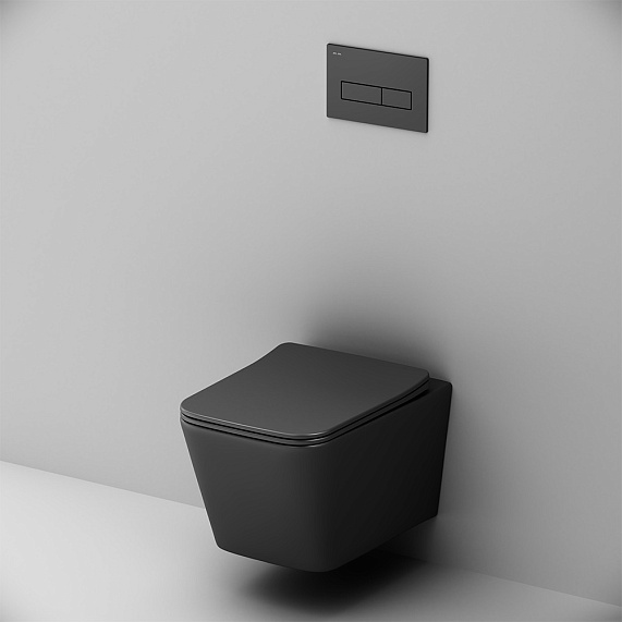 Унитаз подвесной с инсталляцией AM.PM Spike 2.0 IS12LM0338.9S1900MB с сиденьем микролифт, черный-1