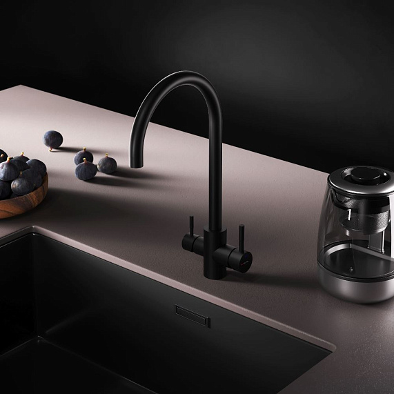 Смеситель для кухни AM.PM X-Joy S F85B07722 высокий, с каналом питьевой воды, черный-4