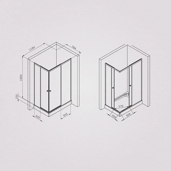 Душевое ограждение без поддона 120х80 AM.PM X-Joy W94G-403-12080-BT профиль черный матовый-6