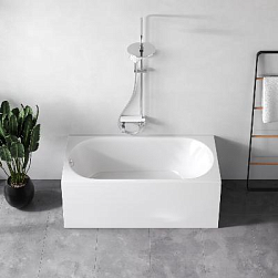 Ванна акриловая 150 AM.PM Moxie W9MA-150-070W-A2ROFL с каркасом и слив-переливом, белая