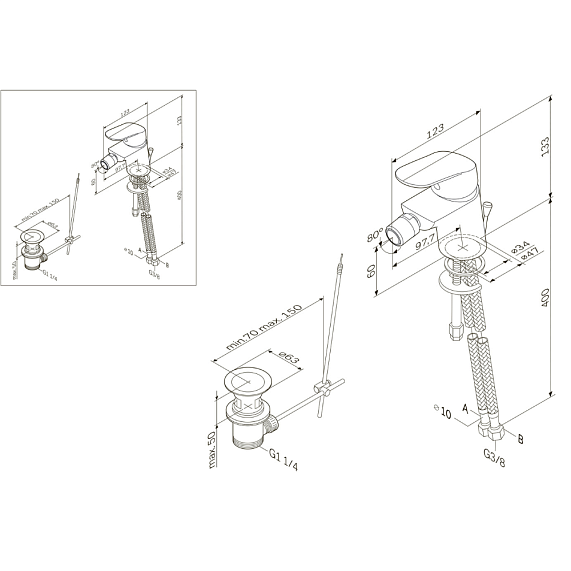 Смеситель для биде AM.PM Like F8083116 с донным клапаном, хром-5