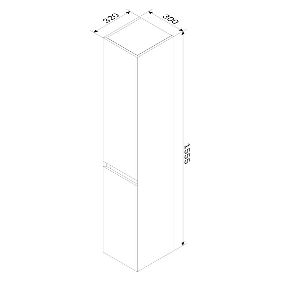 Шкаф-пенал для ванной 35 AM.PM Above M9XCHR0352OF навесной правый под дерево-8