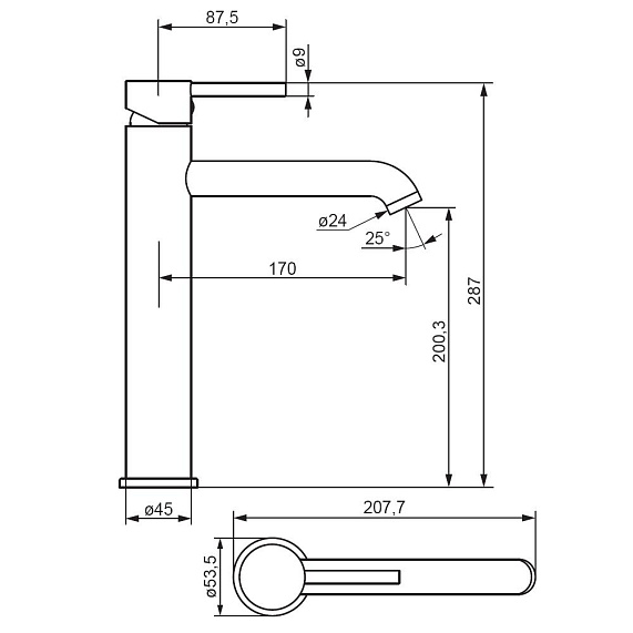 Смеситель для раковины (умывальника) Damixa Scandinavian Pure 360250000 высокий, хром-4