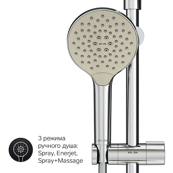 Душевая система AM.PM Like F0780064 стойка с тропическим душем, хром-6