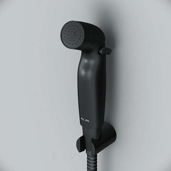 Гигиенический душ (лейка) АM.PM F0202022 со шлангом и держателем, черный матовый-2