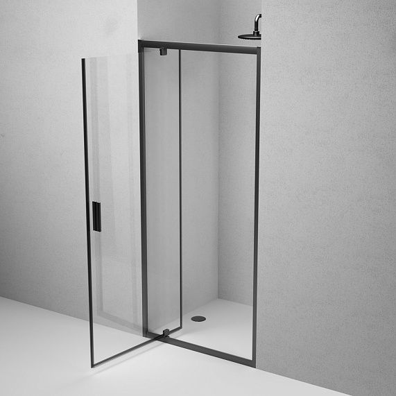 Душевая перегородка с дверью 90x 195 AM.PM Gem W90G-90-1P-BT прозрачное стекло, профиль черный матовый-4