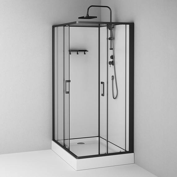 Душевая кабина 120x90 AM.PM Above W9XC-403-12090BT профиль черный матовый, низкий поддон-11