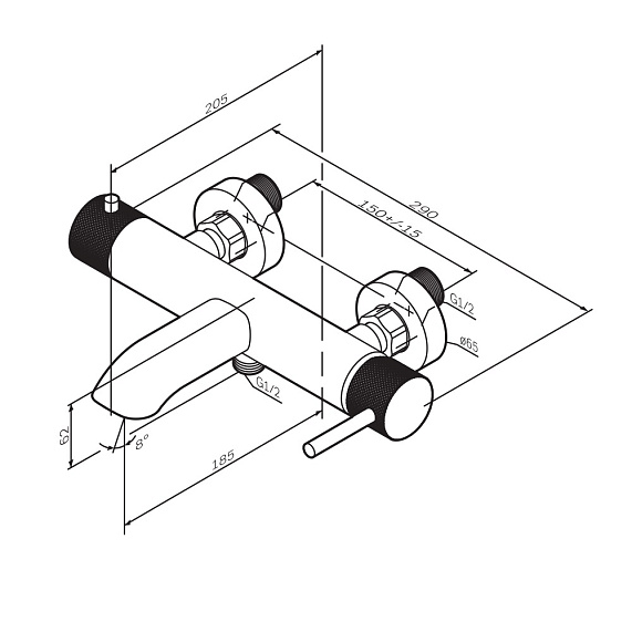 Смеситель для ванны и душа AM.PM Libre F6010000 хром-10