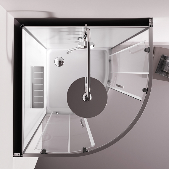 Душевая кабина 90x90 AM.PM Above W9XC-401-9090MT профиль серебристый, низкий поддон-3