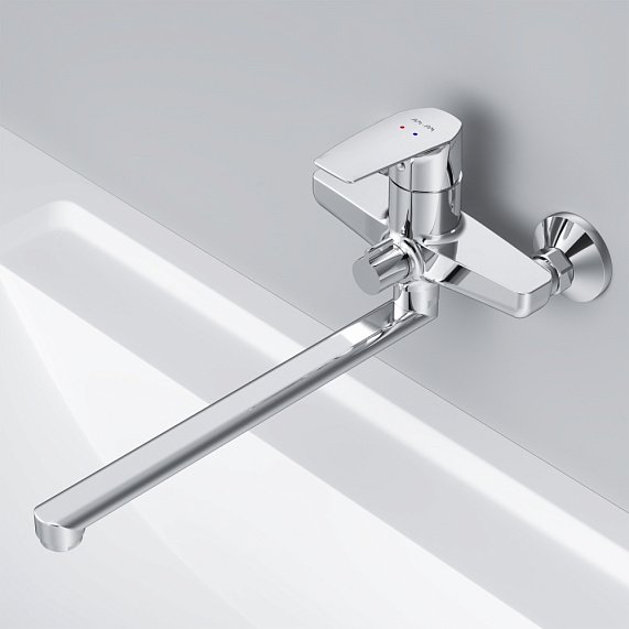 Смеситель для ванны и душа AM.PM Gem F90A90000 длинный излив, хром-2