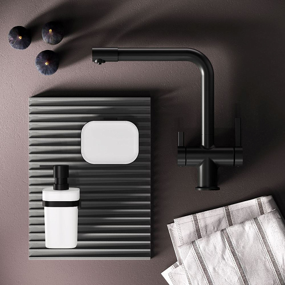 Смеситель для кухни AM.PM Func F8F05722 высокий с L-изливом с каналом для питьевой воды, черный-6