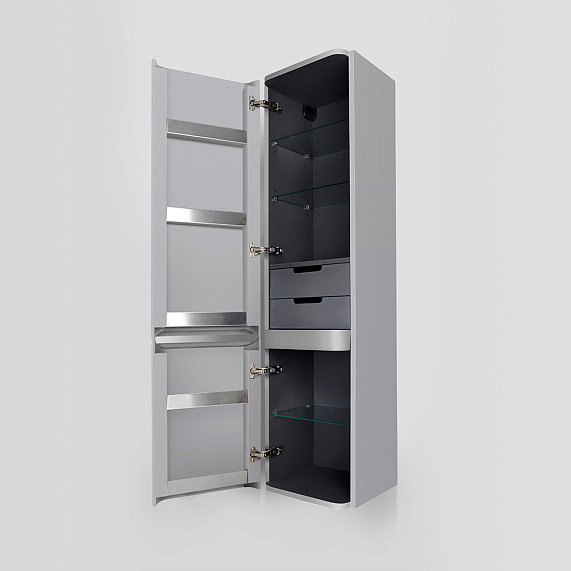 Шкаф-пенал для ванной 40 AM.PM Sensation M30CHL0406FG навесной левый серый шелк-2