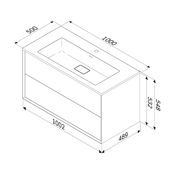 База под раковину 100 AM.PM Libre M60FHX1002OF подвесная под дерево-11