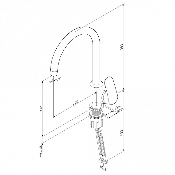 Смеситель для кухни AM.PM Like F8007111 высокий, сатин-9