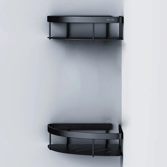 Полка в ванную угловая AM.PM Sense L A7454222 двухъярусная черная-2