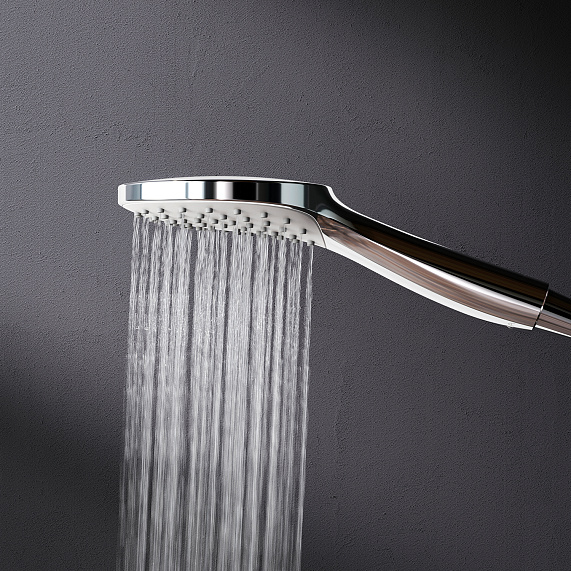 Душевая система AM.PM X-Joy F40885A94 стойка с тропическим душем, хром + смеситель для ванны с длинным изливом, хром-5