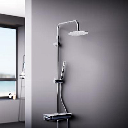Душевая система Damixa Scandinavian Pure 936780000 стойка с тропическим душем, смесителем, хром