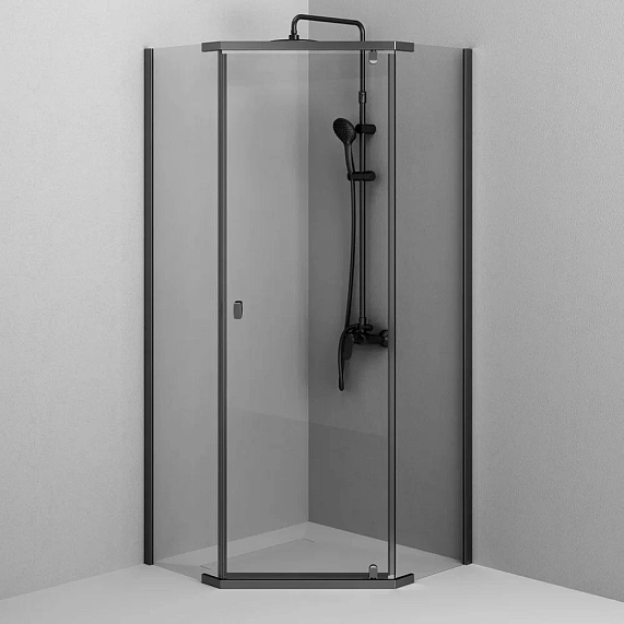 Душевое ограждение без поддона 90x90 AM.PM Sunny W87G-405-9090-BT профиль черный матовый-3