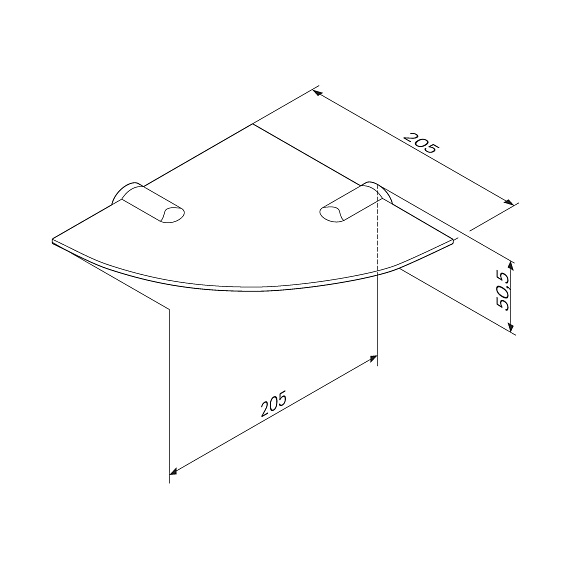 Полка в ванную угловая AM.PM X-joy A8434900 стеклянная, хром-3