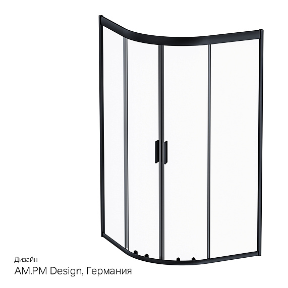 Душевое ограждение без поддона 100x100 AM.PM Gem W90G-401-100BT профиль черный матовый-9