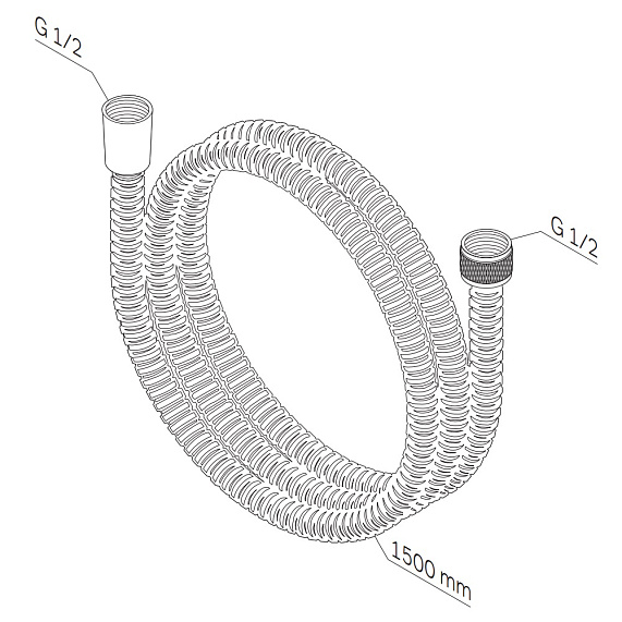 Шланг для душа 1500 AM.PM F0415C00 ребристый, хром-2