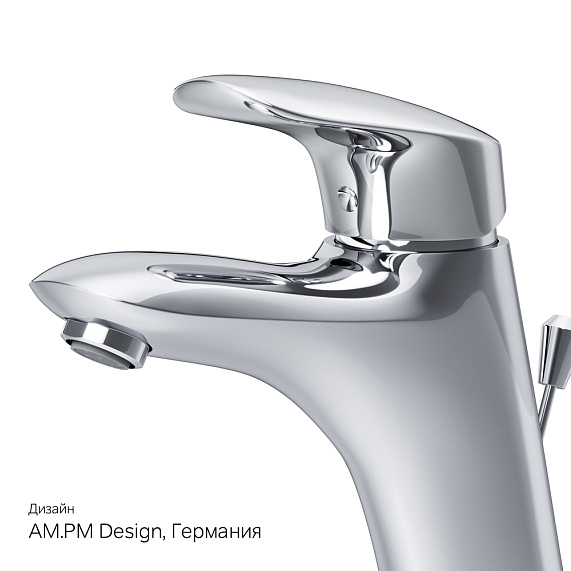 Смеситель для раковины (умывальника) AM.PM Bliss L F5382132 с донным клапаном, хром-5