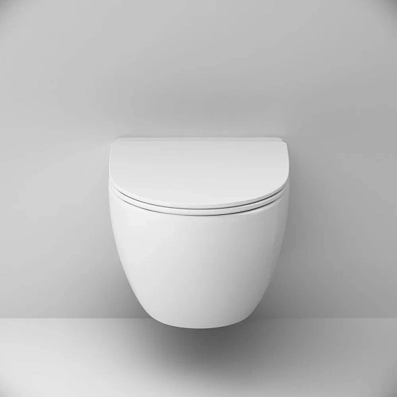 Унитаз подвесной с инсталляцией AM.PM Awe IS49038.111700 сиденьем микролифт, черной механ. клавишей-4