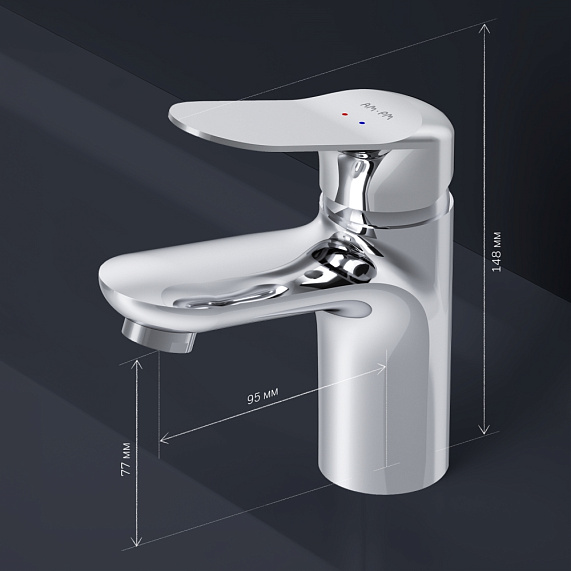 Смеситель для раковины (умывальника) AM.PM Sunny F85C02100 хром-7