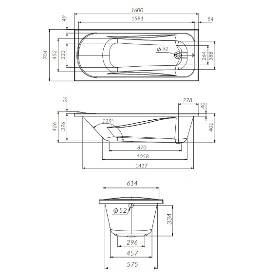 Ванна акриловая 160x70 AM.PM Sense W76A-160-070W-A белая глянцевая-6