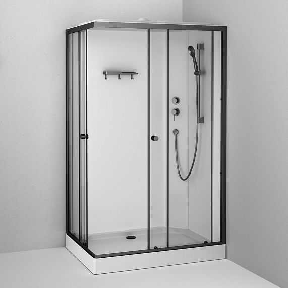 Душевая кабина 90x120 AM.PM X-Joy W94C-403-12090BT профиль черный матовый, низкий поддон-2