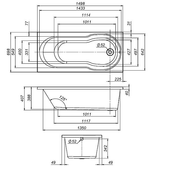 Панель 150 AM.PM W88A-150-070W-P под ванну X-Joy-2