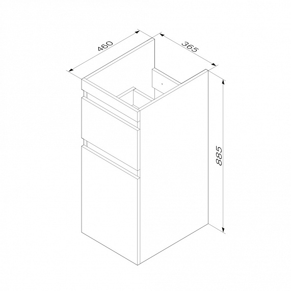 Тумба с раковиной 100 AM.PM X-Joy M85AFSX0402WG для стиральной машины правая белый глянец-7